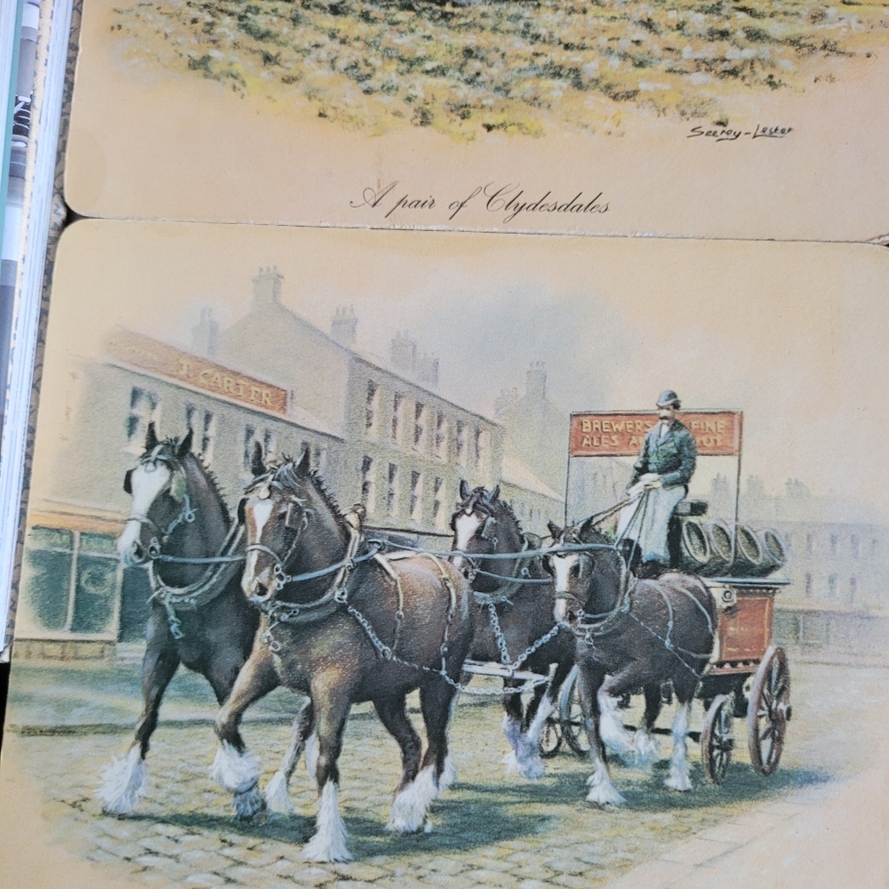 Vintage Seerey Lester Horse-Drawn Carriage Placemats Set Of 4 - Picture 3 of 7